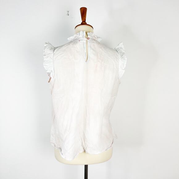 Stark X lightweight cotton tie dye ruffle collar top blouse Size XS - Picture 2 of 7